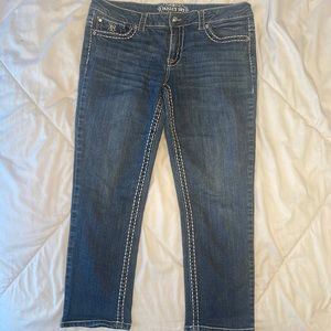 low rise y2k straight leg/ skinny jeans bedazzled